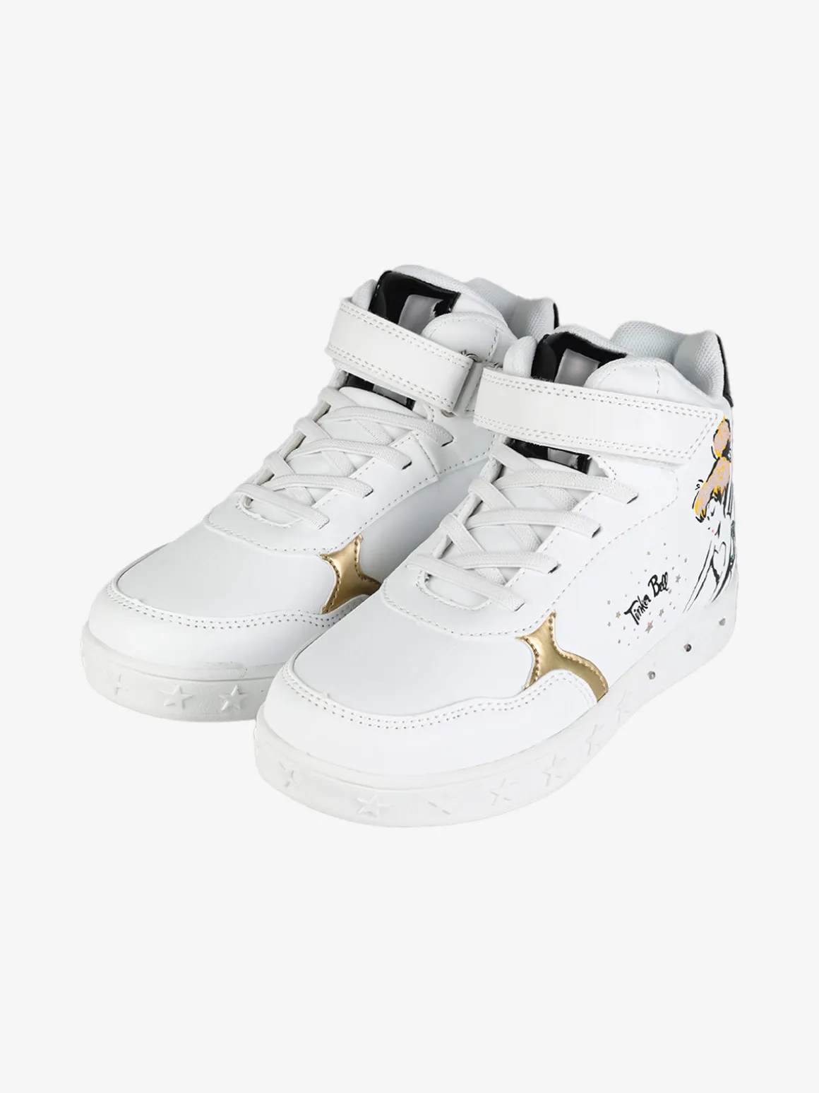 Bacio & Bacio Sneakers alte da ragazza con cinturino a strappo e luci