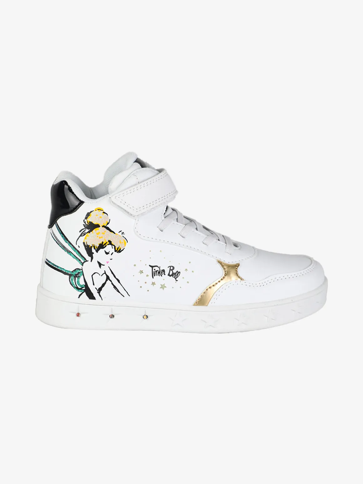 Bacio & Bacio Sneakers alte da ragazza con cinturino a strappo e luci