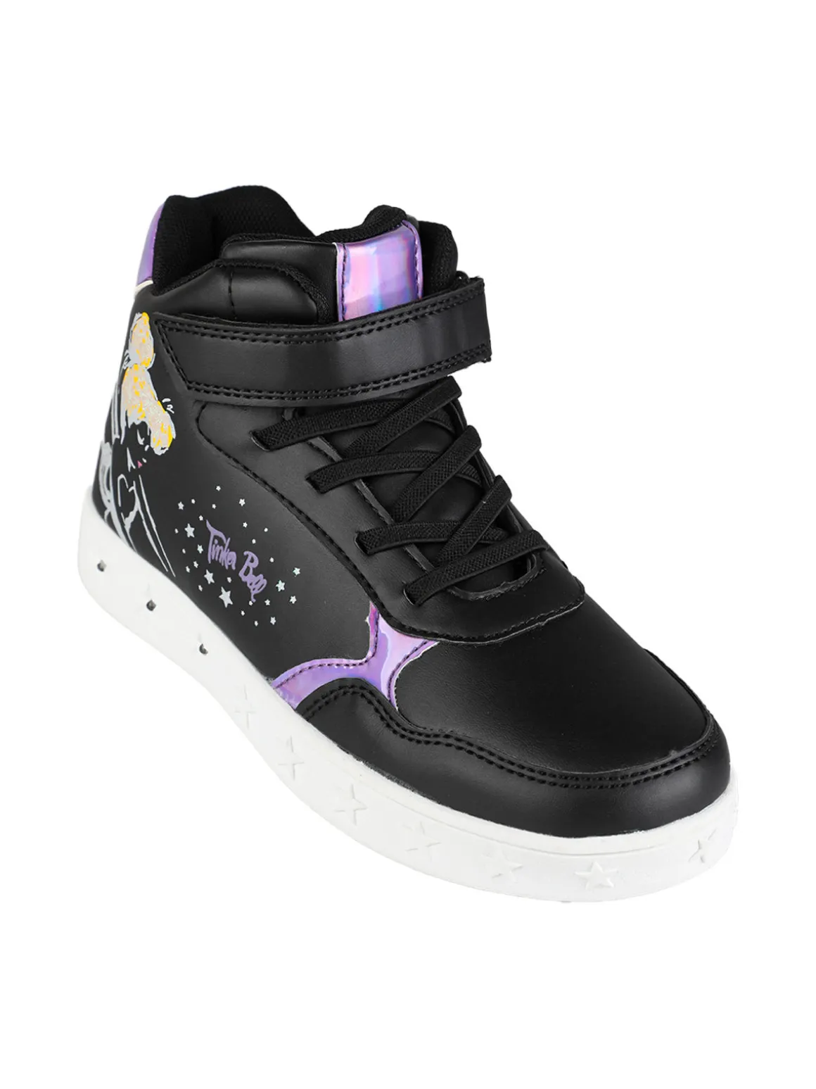 Bacio & Bacio Sneakers alte da ragazza con cinturino a strappo e luci