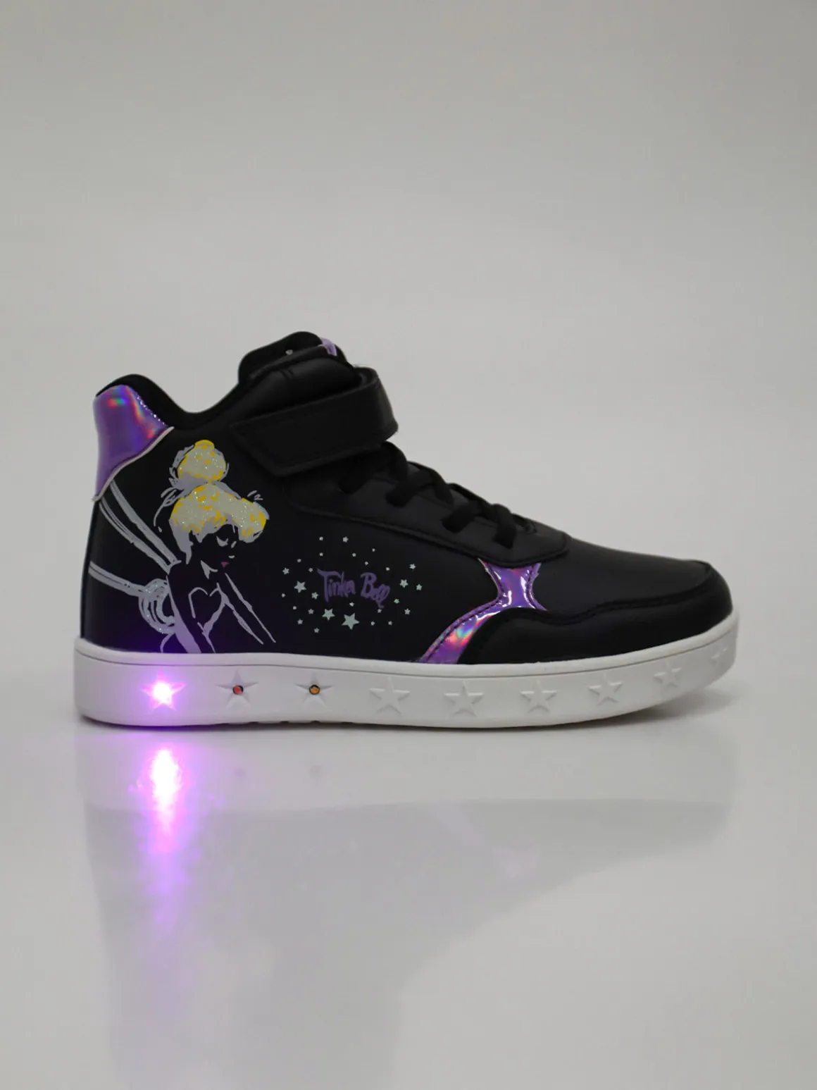 Bacio & Bacio Sneakers alte da ragazza con cinturino a strappo e luci