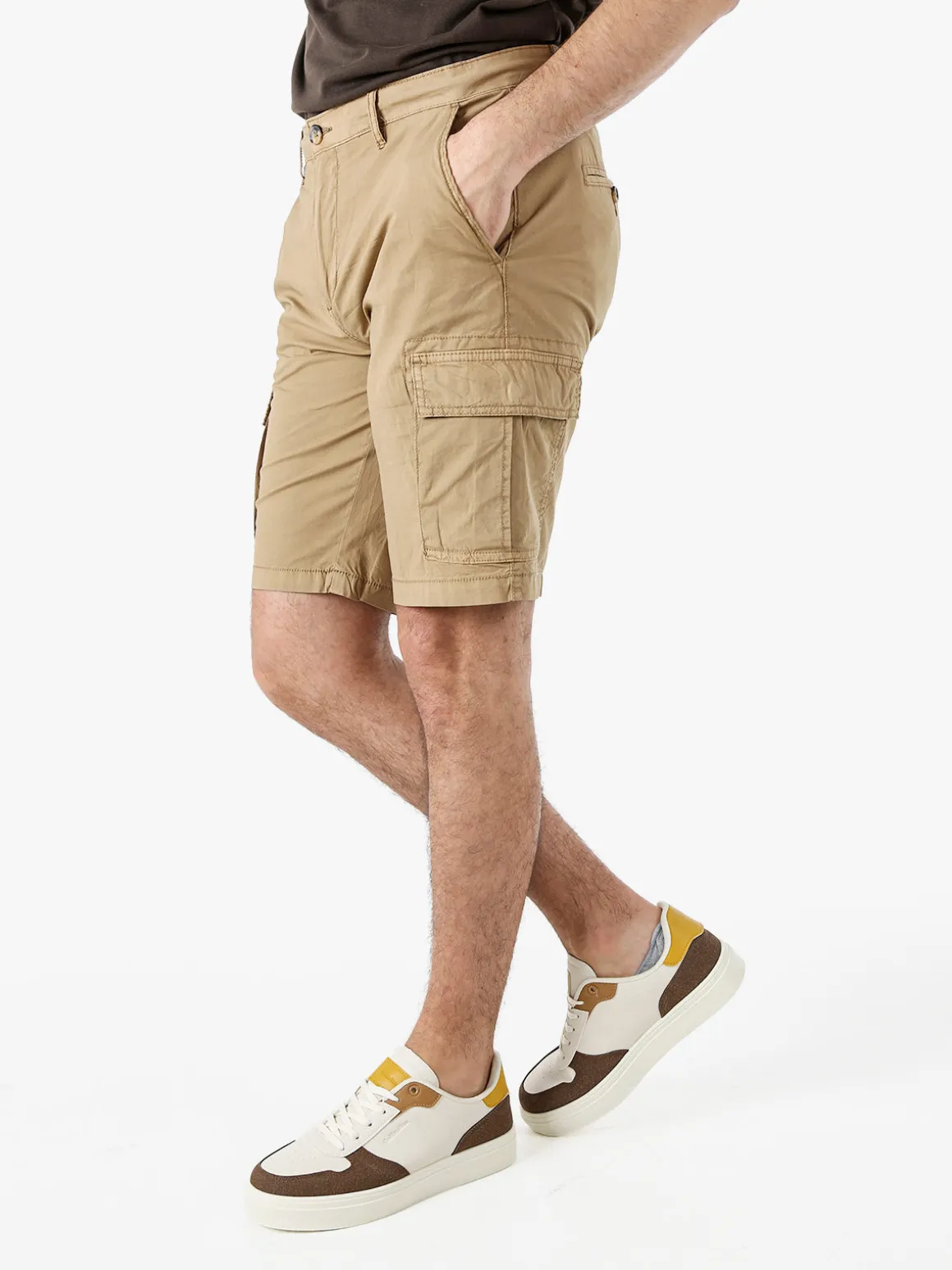Bad Boys Bermuda da uomo in cotone con tasconi laterali - khaki