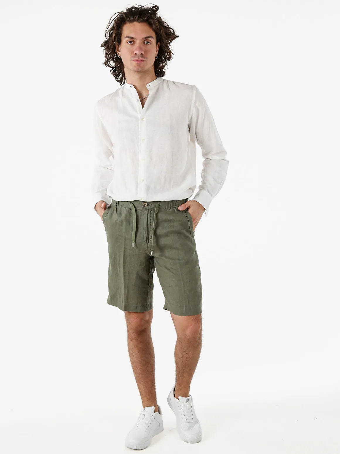 Bad Boys Bermuda in lino da uomo - militare