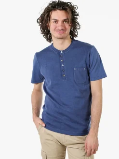 Bad Boys Maglia da uomo in cotone a maniche corte con taschino - blu