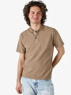 Bad Boys Polo in cotone da uomo a maniche corte - taupe