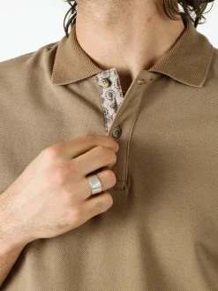 Bad Boys Polo in cotone da uomo a maniche corte - taupe