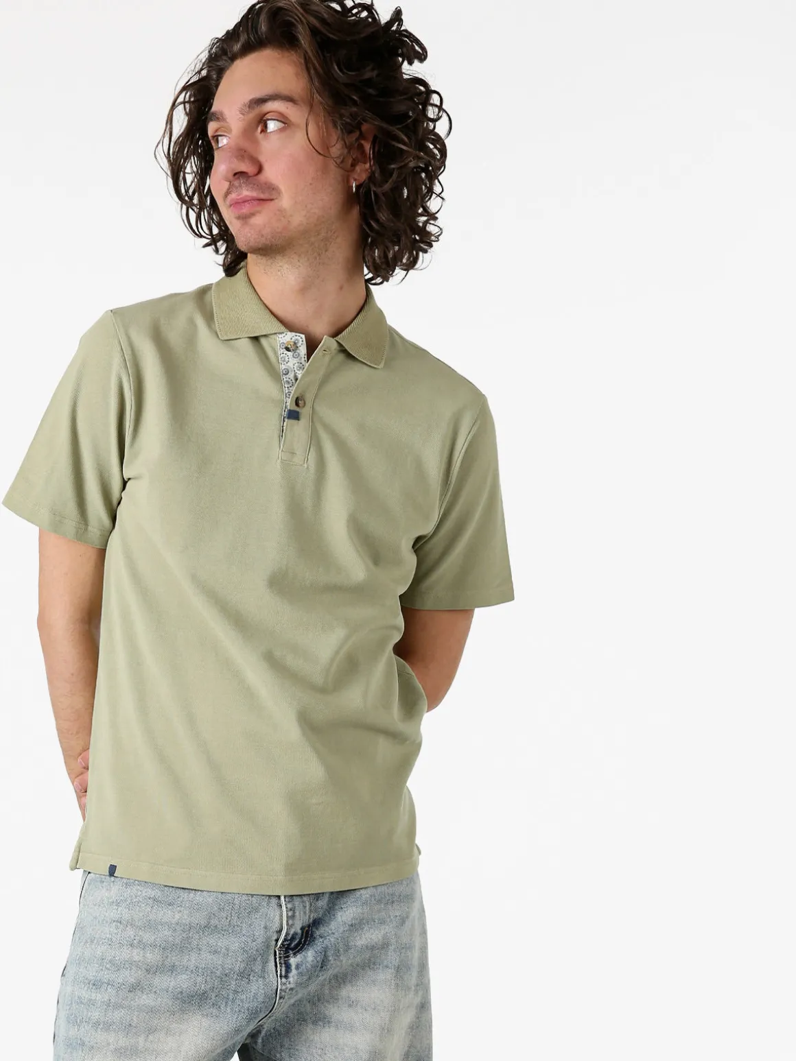 Bad Boys Polo in cotone da uomo a maniche corte - pistacchio