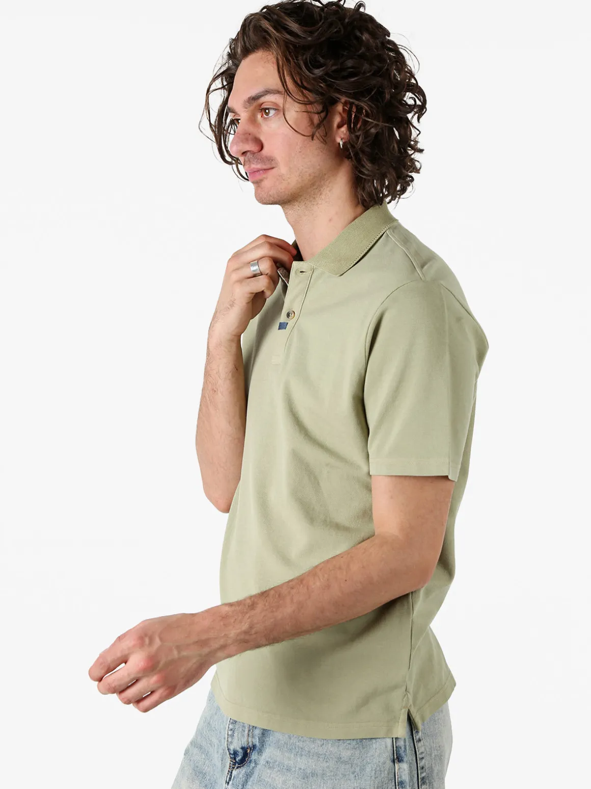 Bad Boys Polo in cotone da uomo a maniche corte - pistacchio