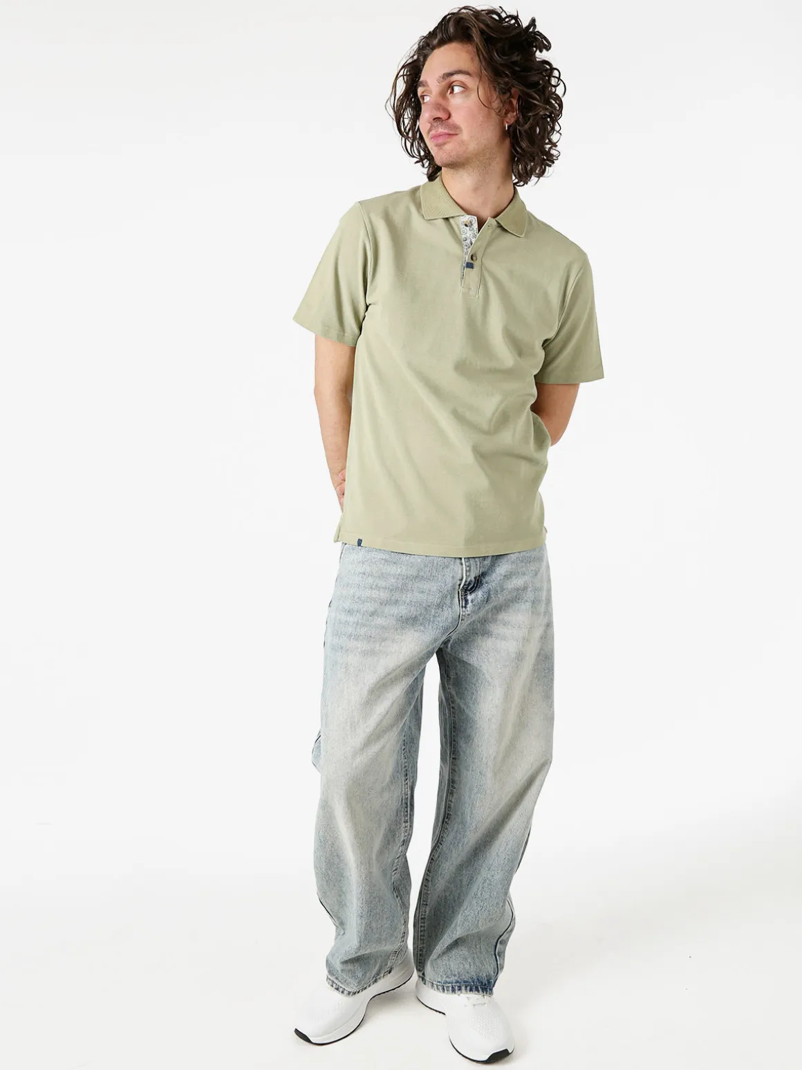Bad Boys Polo in cotone da uomo a maniche corte - pistacchio