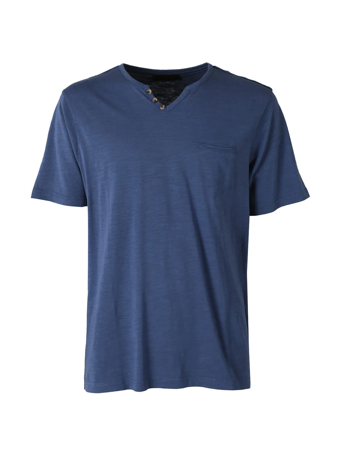 Bad Boys T-shirt da uomo in cotone con scollo V e taschino - blu