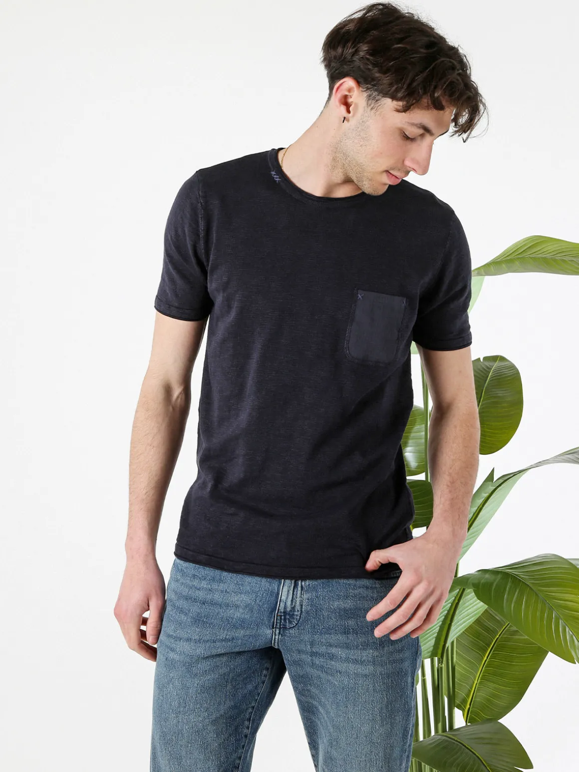 Bad Boys T-shirt da uomo in maglia con taschino - blu scuro
