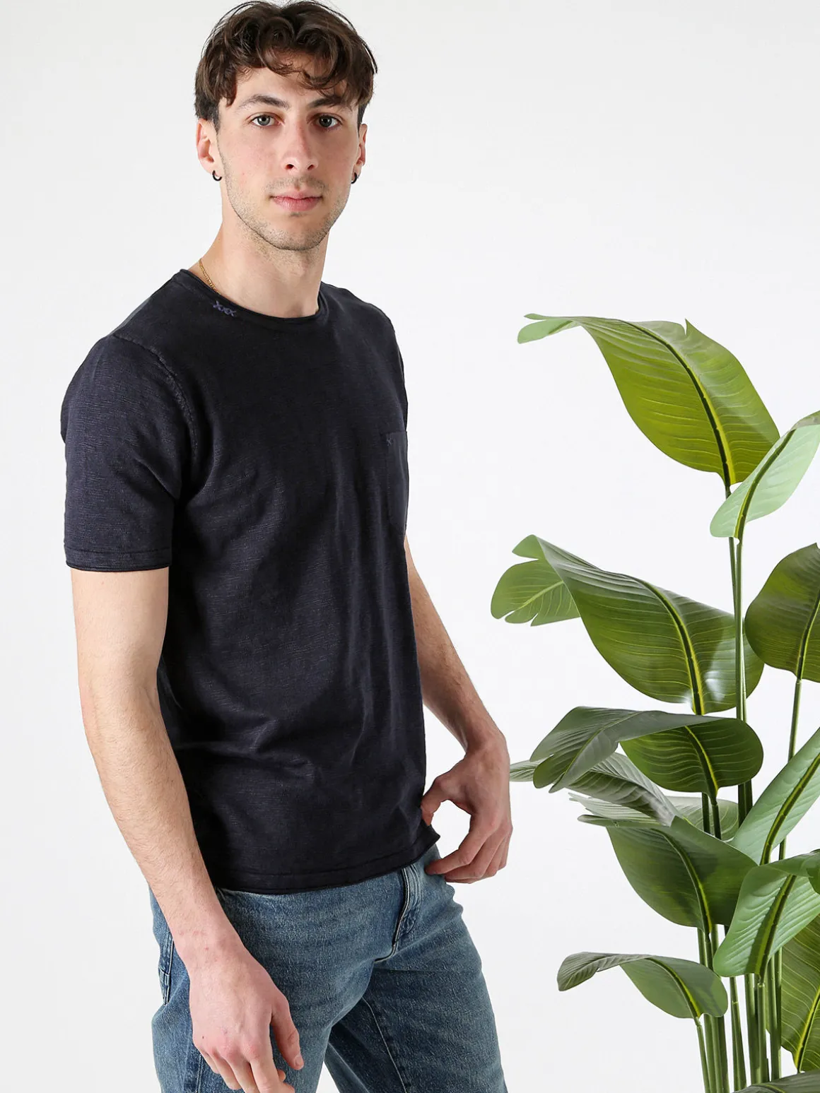Bad Boys T-shirt da uomo in maglia con taschino - blu scuro