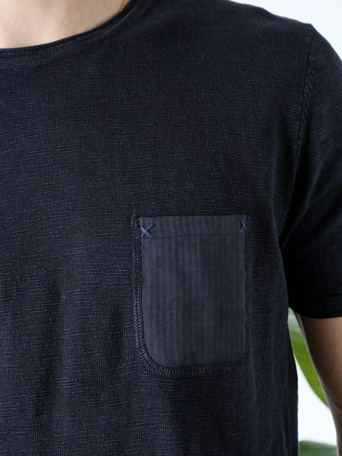 Bad Boys T-shirt da uomo in maglia con taschino - blu scuro