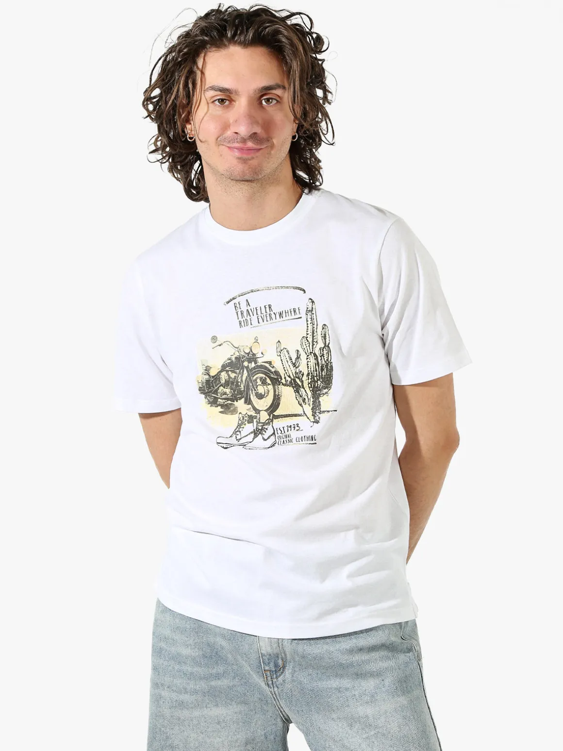 Bad Boys T-shirt in cotone da uomo con stampa - bianco