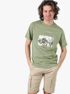 Bad Boys T-shirt in cotone da uomo con stampa - militare