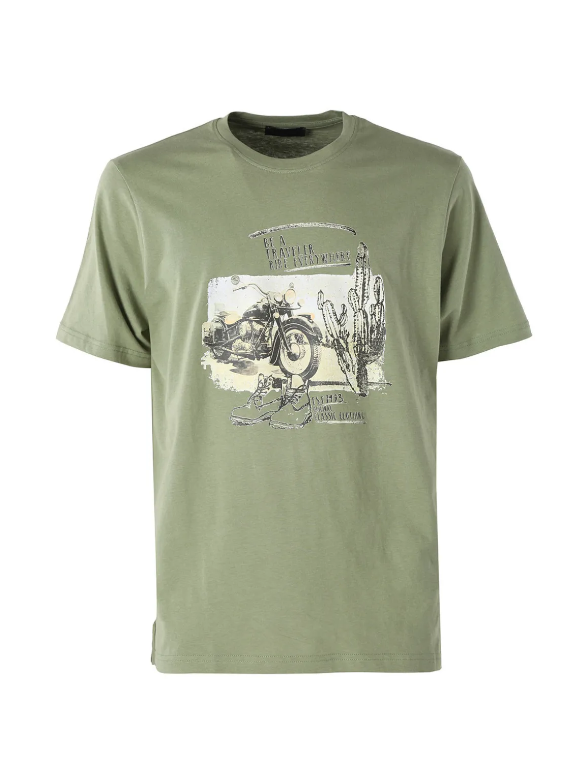 Bad Boys T-shirt in cotone da uomo con stampa - militare