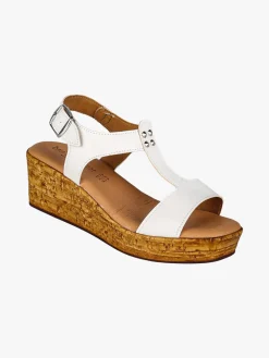Baia Delle Zagare Sandali donna con zeppa e plateau e dettaglio borchie - bianco