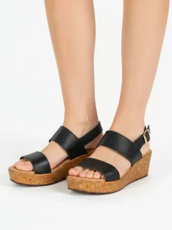 Baia Delle Zagare Sandali donna con zeppa e plateau - nero