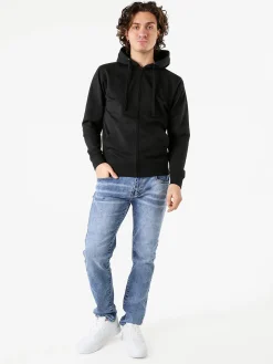Baker'S Felpa da uomo full zip con cappuccio - nero