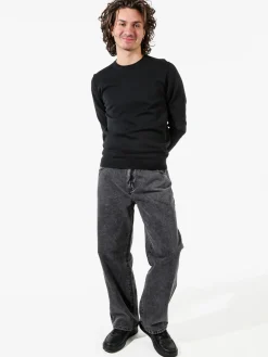 Baker'S Pullover girocollo da uomo in cotone - nero