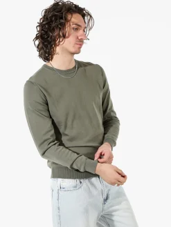 Baker'S Pullover girocollo da uomo in cotone - militare
