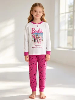 Barbie Pigiama lungo da bambina in cotone interlock