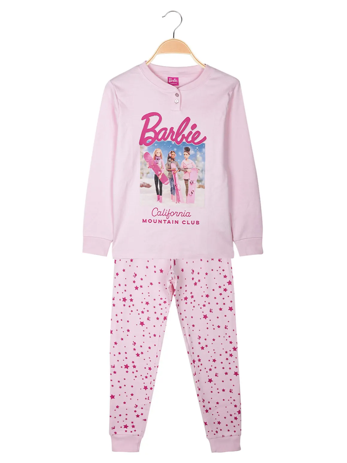 Barbie Pigiama lungo da bambina in cotone interlock