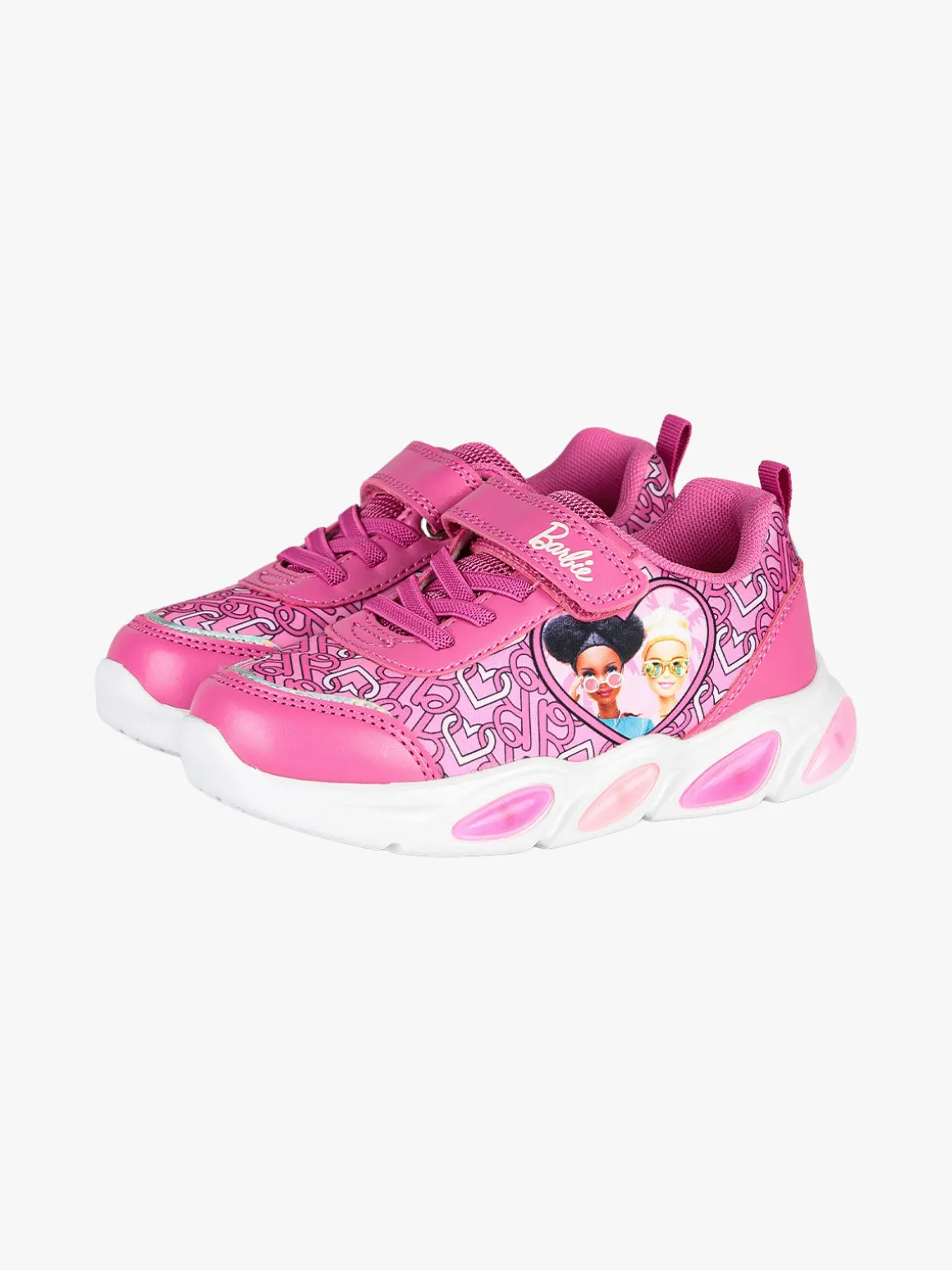 Barbie Sneakers sportive da bambina con strappo e luci - fuxia