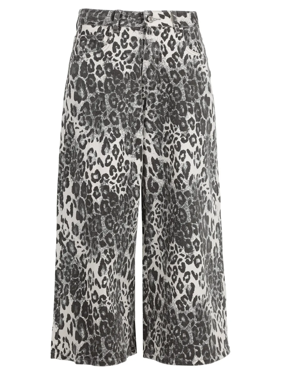 Baseventi Pantaloni donna animalier a gamba larga