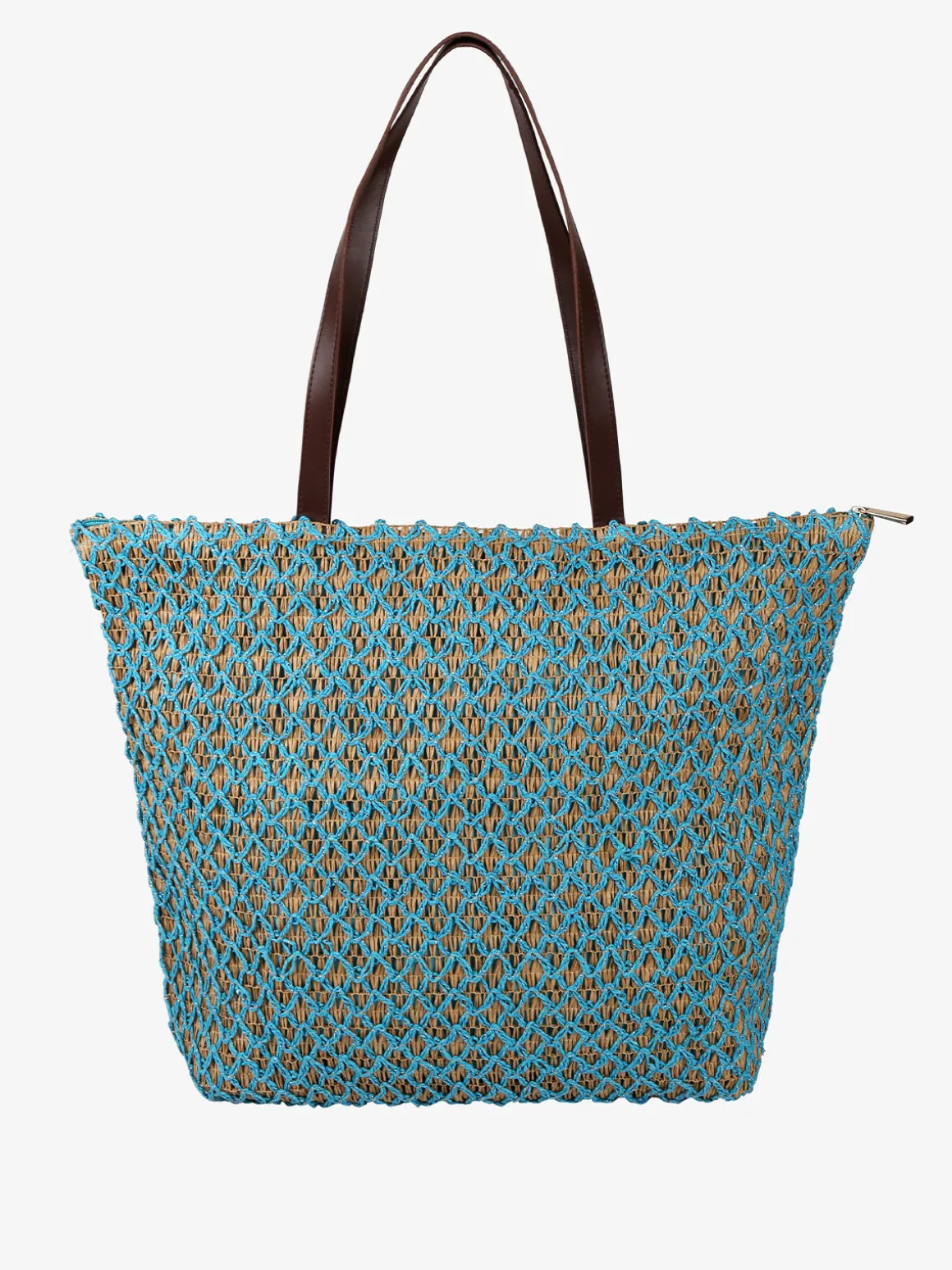 Basile Borsa da mare in paglia con dettagli in lurex