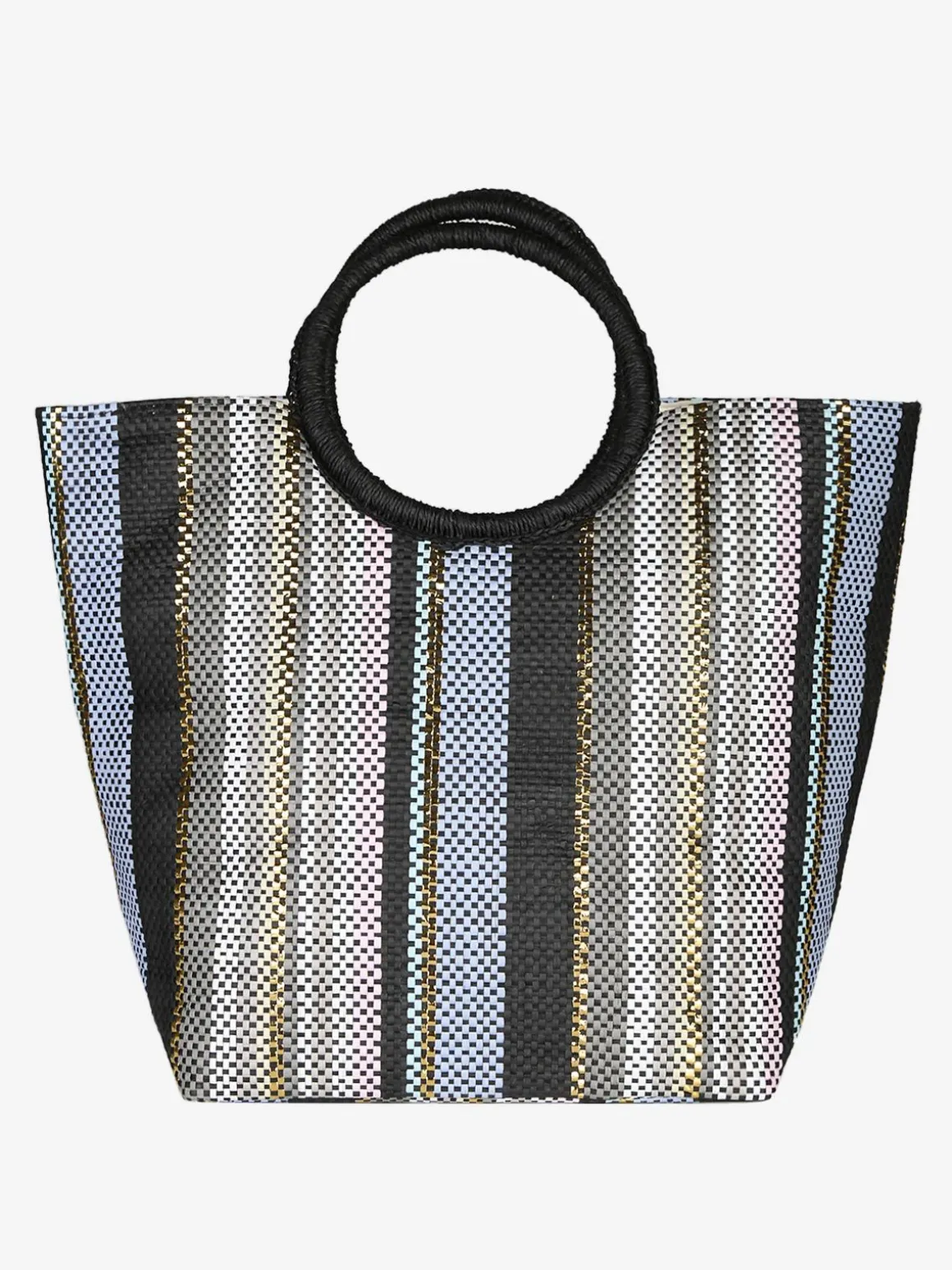 Basile Borsa media da mare in paglia multicolore