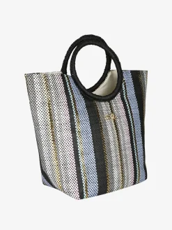 Basile Borsa media da mare in paglia multicolore