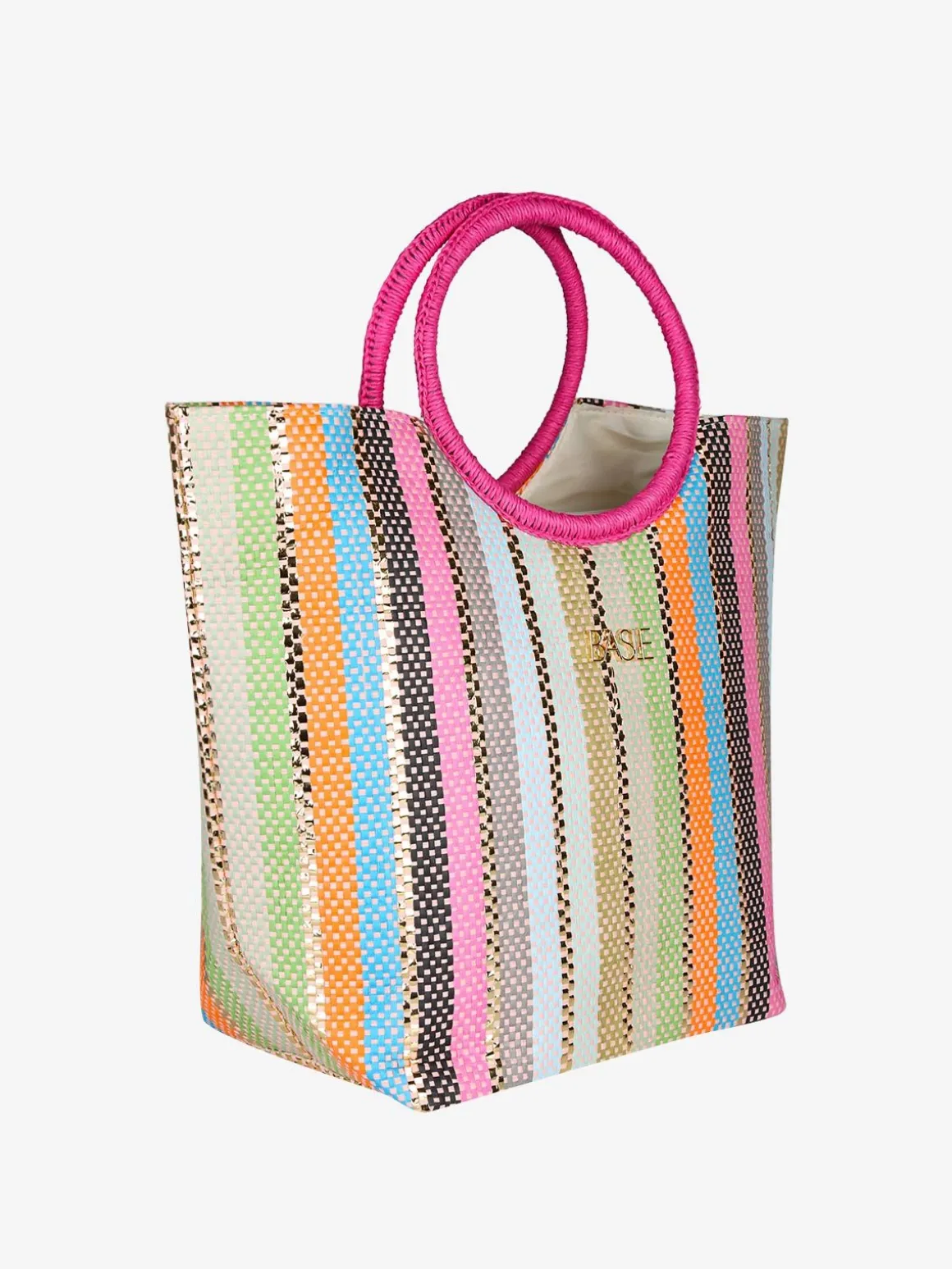 Basile Borsa media da mare in paglia multicolore