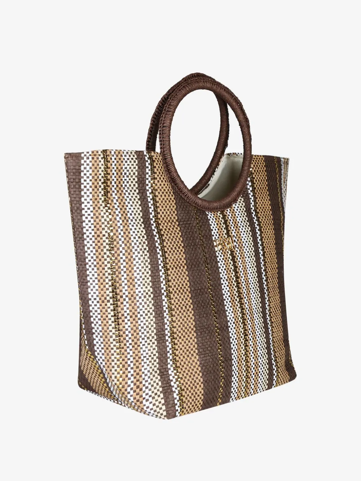 Basile Borsa media da mare in paglia multicolore