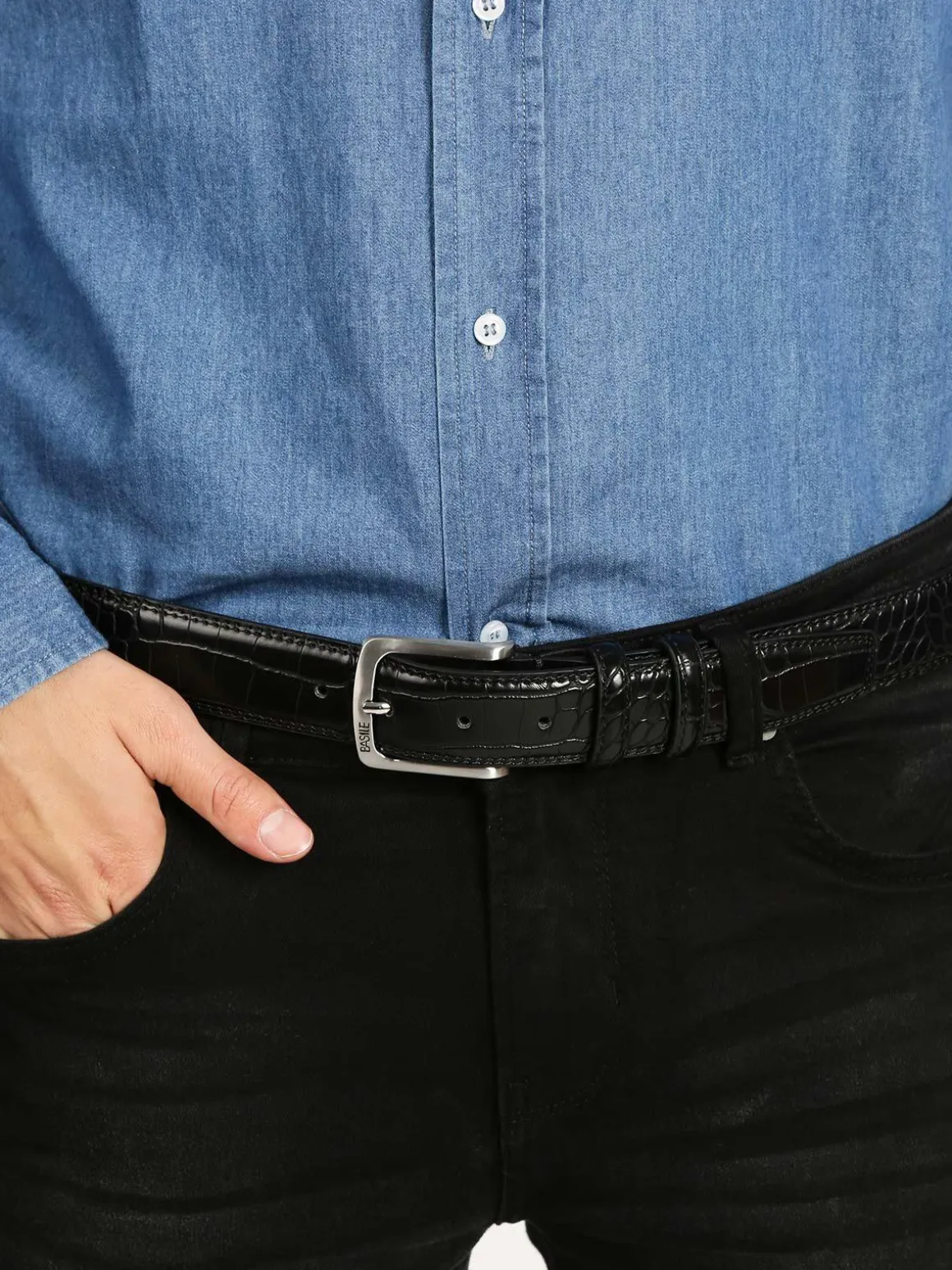 Basile Cintura effetto coccodrillo uomo