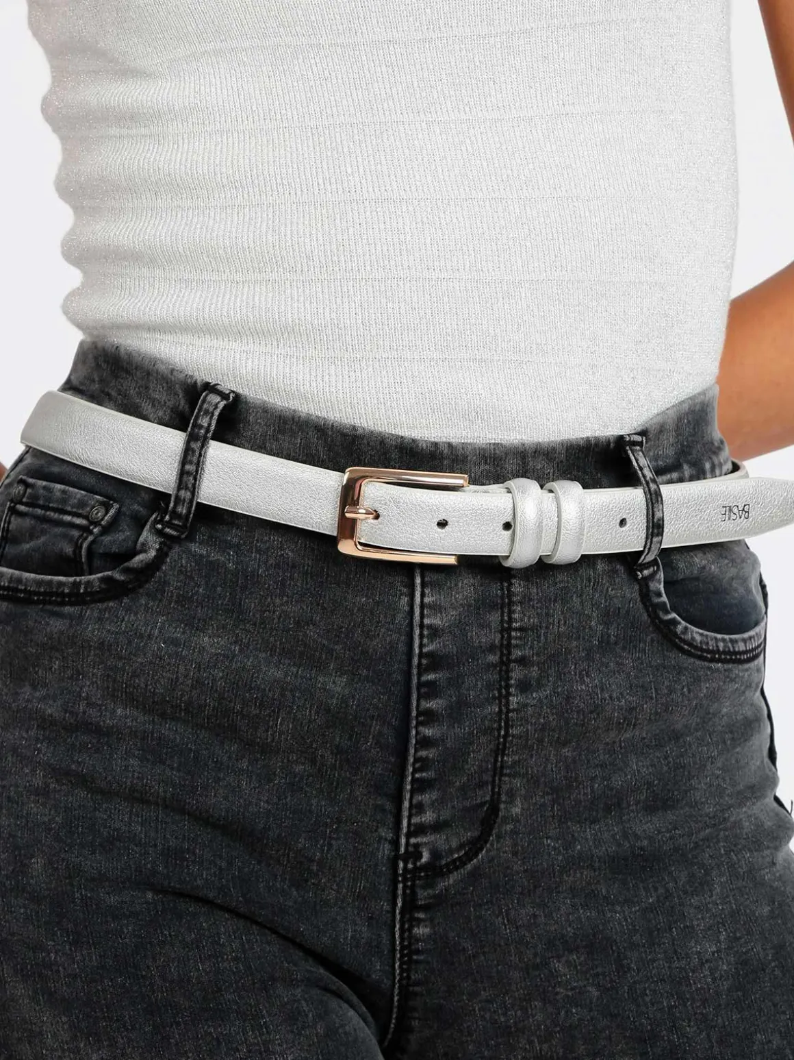 Basile Cintura fine metallizzata