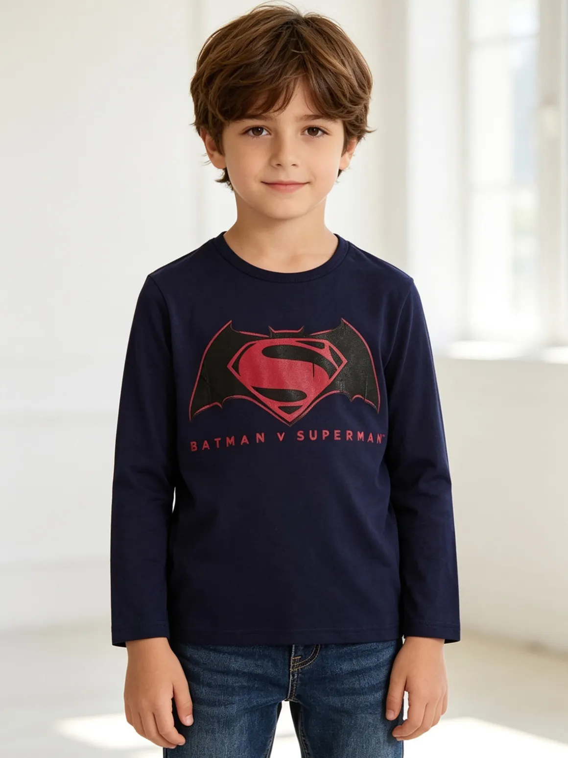 Batman Batman maglietta da bambino a amanica lunga
