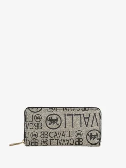 B.Cavalli Portafoglio da donna con stampe - fango