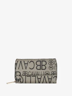 B.Cavalli Portafoglio donna con stampe - taupe