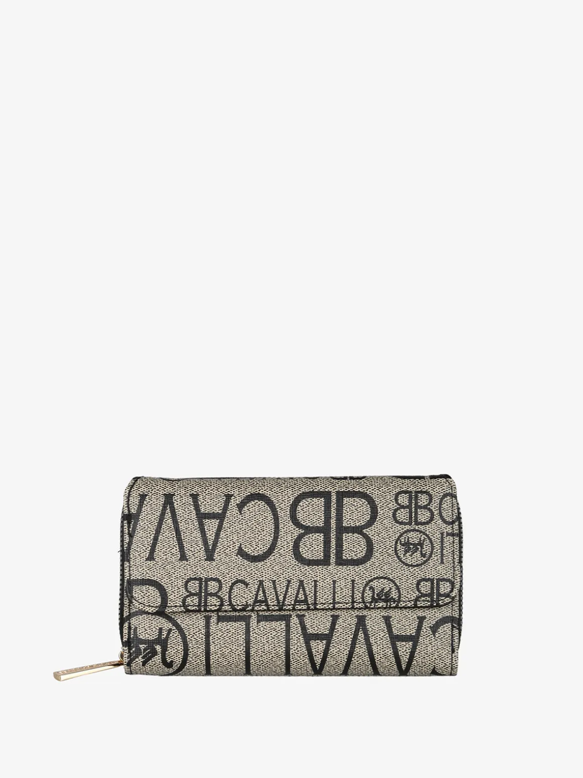 B.Cavalli Portafoglio donna con stampe - taupe