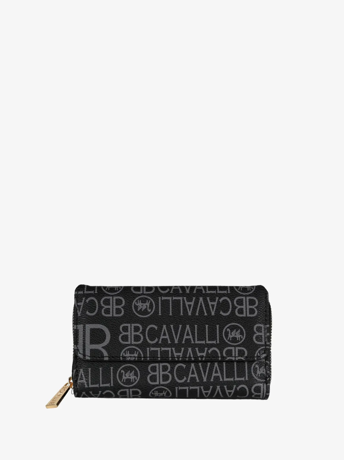 B.Cavalli Portafoglio donna con stampe - nero