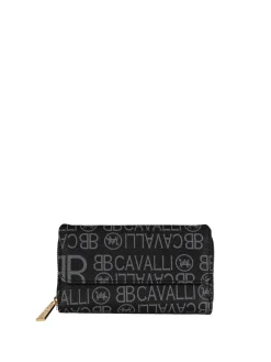 B.Cavalli Portafoglio donna con stampe - nero