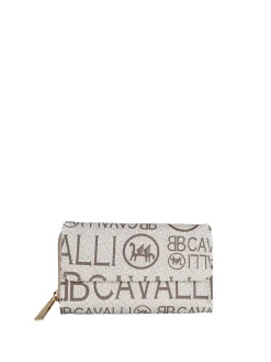 B.Cavalli Portafoglio donna con stampe - beige