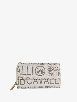 B.Cavalli Portafoglio donna con stampe - beige
