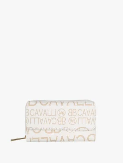 B.Cavalli Portafoglio donna con stampe - panna