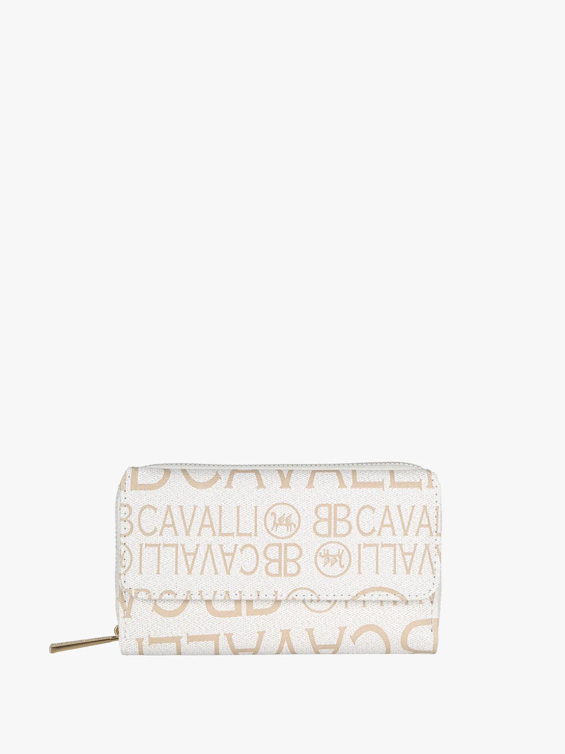 B.Cavalli Portafoglio donna con stampe - panna