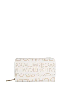 B.Cavalli Portafoglio donna con stampe - panna