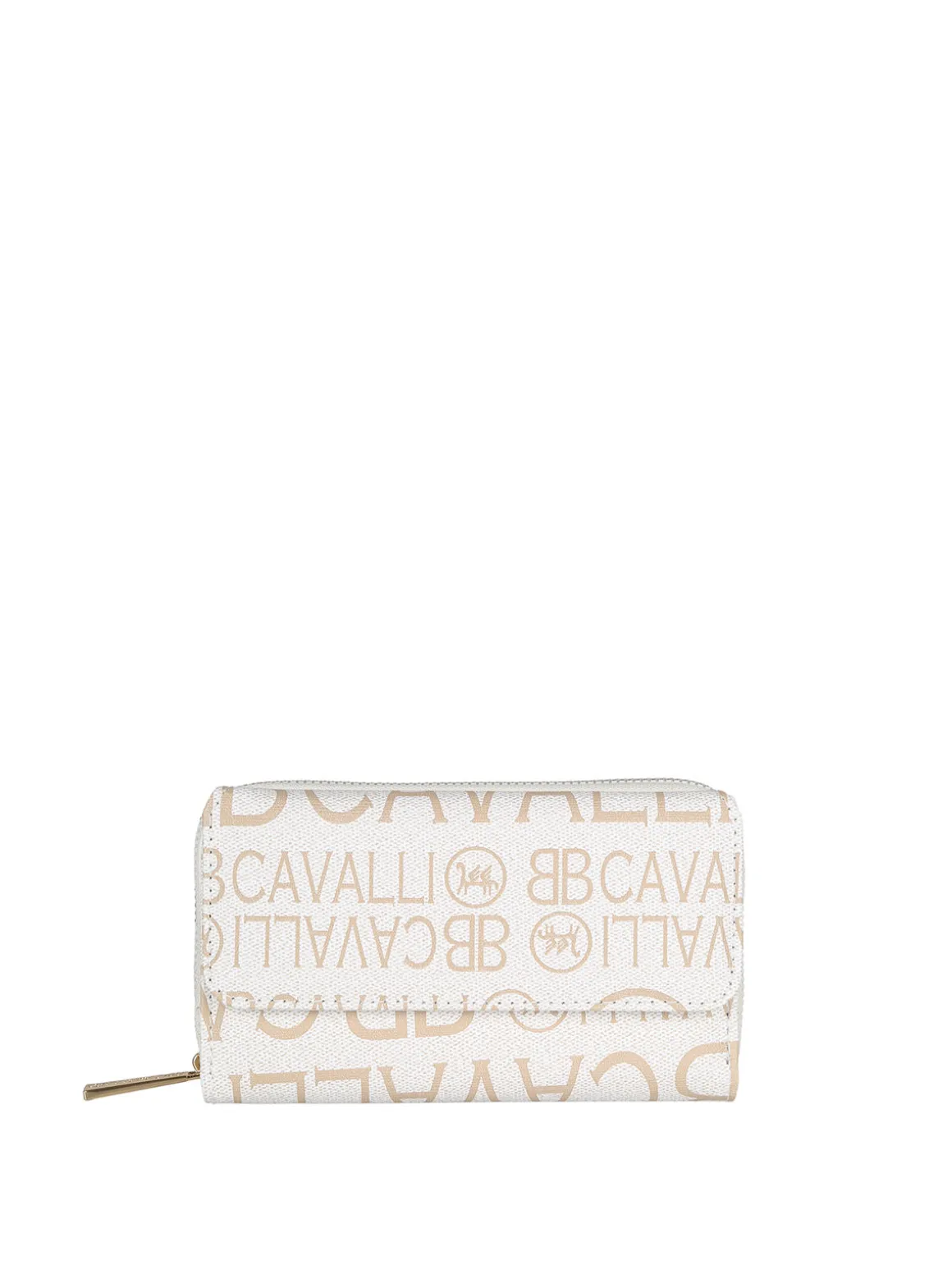 B.Cavalli Portafoglio donna con stampe - panna