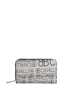 B.Cavalli Portafoglio donna con stampe - blu scuro