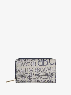 B.Cavalli Portafoglio donna con stampe - blu scuro