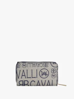 B.Cavalli Portafoglio donna con stampe - blu scuro